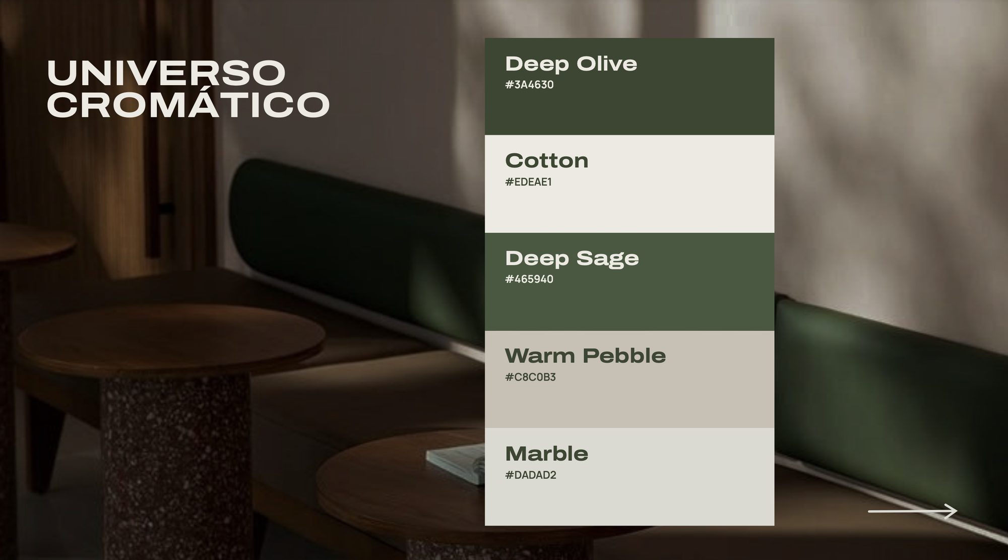 Olivo — colour palette and typography